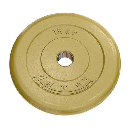 Тренировочный диск Antat 15 кг желтый