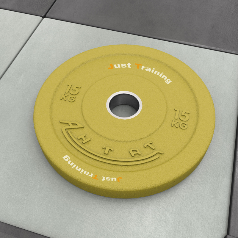 Бамперный диск для кроссфита 15 кг желтый